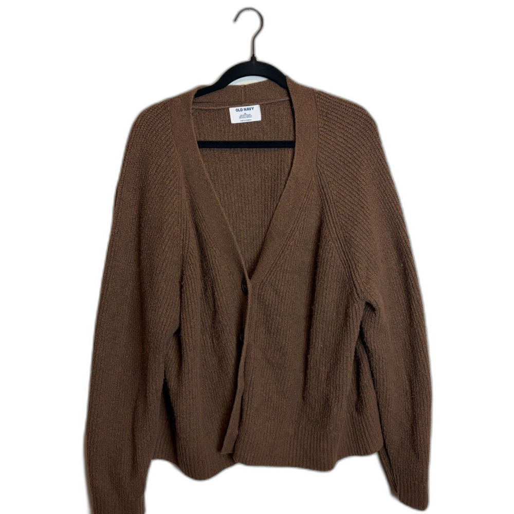 Old Navy Brown Knit Cardigan Sweater Size L Women